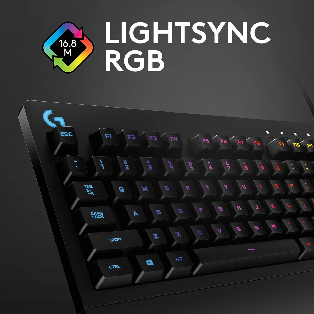 Logitech G213 Light sync RGB, Spill-resistant, Palm-rest, Customizable Keys Wired USB Gaming Keyboard (Black)