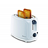 Bajaj ATX 4 750-Watt 2-Slice Pop-up Toaster Dust Cover Slide Out Crumb Tray 6-Level Browning Controls Mid-Cycle Cancel Feature White Electric Toaster