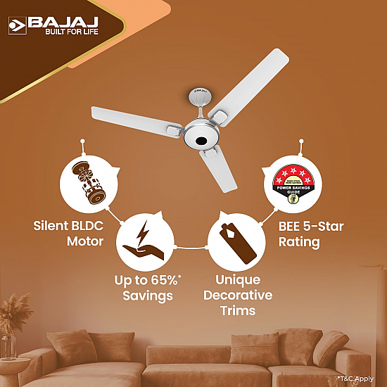 Bajaj Energon 1200Mm Bldc Ceiling Fan 5 Stars Starrated Energy Efficient Ceiling Fans For Home