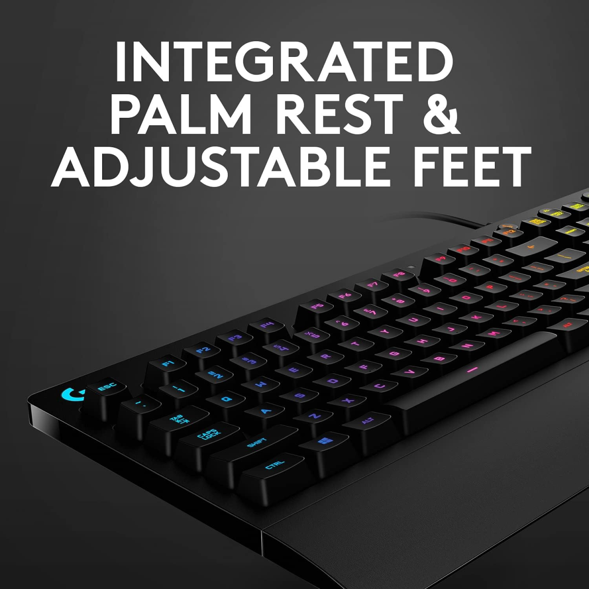 Logitech G213 Light sync RGB, Spill-resistant, Palm-rest, Customizable Keys Wired USB Gaming Keyboard (Black)