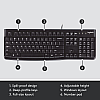 Logitech K120 Wired Keyboard for Windows, USB Plug-and-Play Full-Size, Spill Resistant