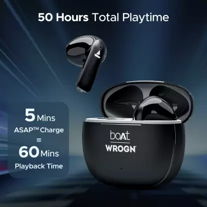 boAt Airdopes 118 WROGN Edition 50 HRS Playback ENx Tech and Beast mode Opal Black True Wireless boAt Airdopes 118 WROGN Edition 50 HRS Playback ENx Tech and Beast mode Opal Black True Wireless