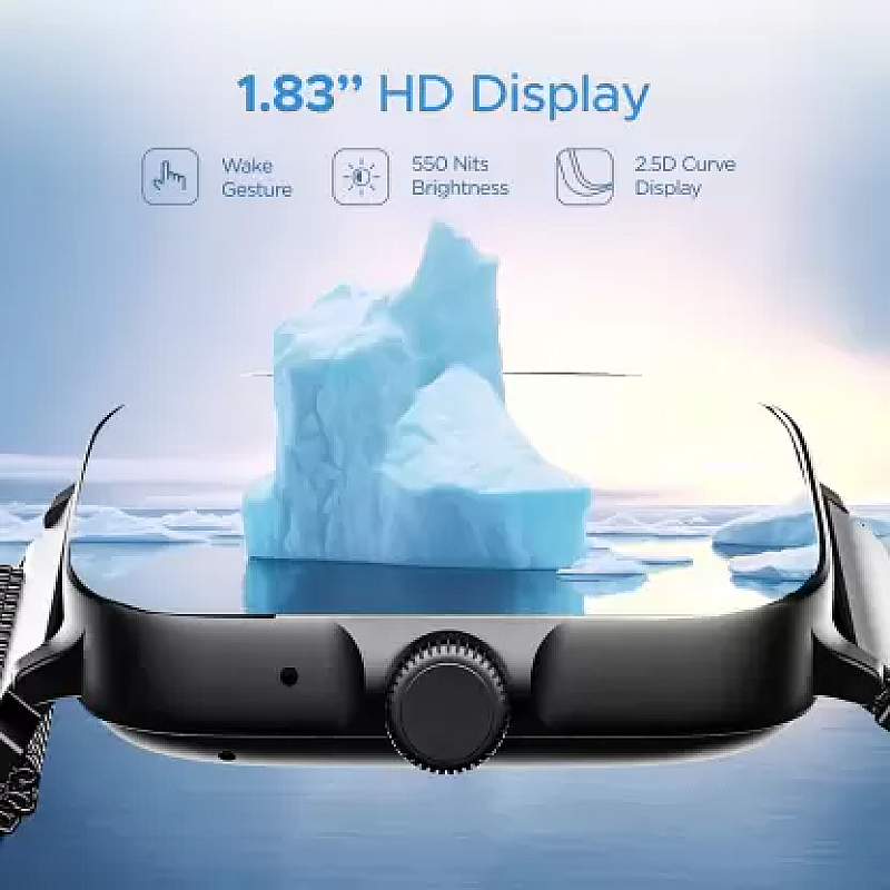 boAt Ultima Connect with 1.83" HD Display,Advanced BT Calling,700+Active Modes Smartwatch Black