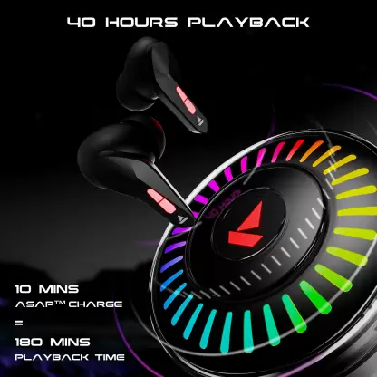 boAt Immortal 201 TWS Earbuds 40 hrs Playtime,40 BEAST Mode, RGB LED Bluetooth Headset Black Sabre boAt Immortal 201 TWS Earbuds 40 hrs Playtime,40 BEAST Mode, RGB LED Bluetooth Headset Black Sabre