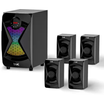 boAt Blitz 1500 Pro with Dynamic RGB LEDs, EQ Modes and Master Remote Control 80 W Bluetooth Home Theatre Space Black