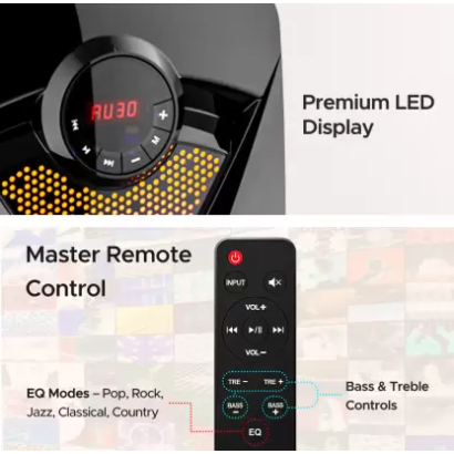 boAt Blitz 1500 Pro with Dynamic RGB LEDs, EQ Modes and Master Remote Control 80 W Bluetooth Home Theatre Space Black boAt Blitz 1500 Pro with Dynamic RGB LEDs, EQ Modes and Master Remote Control 80 W Bluetooth Home Theatre Space Black