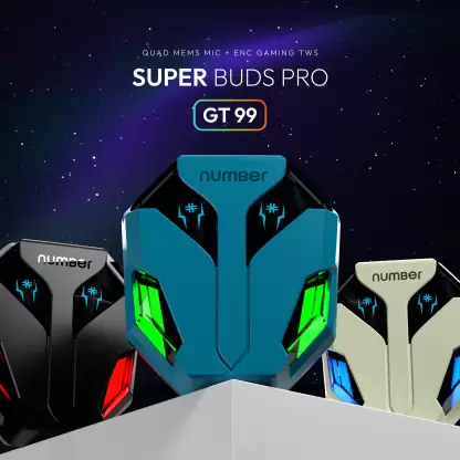 Number Super Buds Pro GT99 4 Mic 50Hr Battery Bluetooth Gaming Headset Glass Black, True Wireless Number Super Buds Pro GT99 4 Mic 50Hr Battery Bluetooth Gaming Headset Glass Black, True Wireless