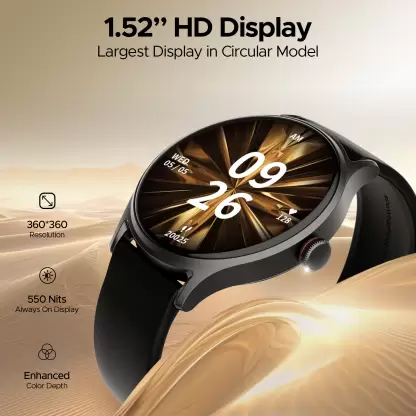 boAt Lunar Mirage with 1.52 '' HD Display & Advanced Bluetooth Calling Smartwatch Active Black boAt Lunar Mirage with 1.52 '' HD Display & Advanced Bluetooth Calling Smartwatch Active Black