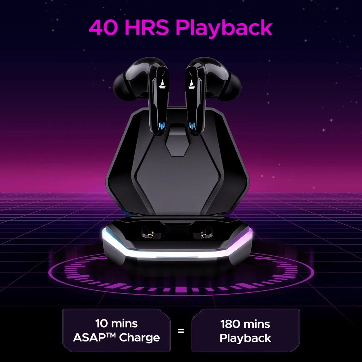 boAt Immortal 161 with Beast Mode (Black Sabre, True Wireless)