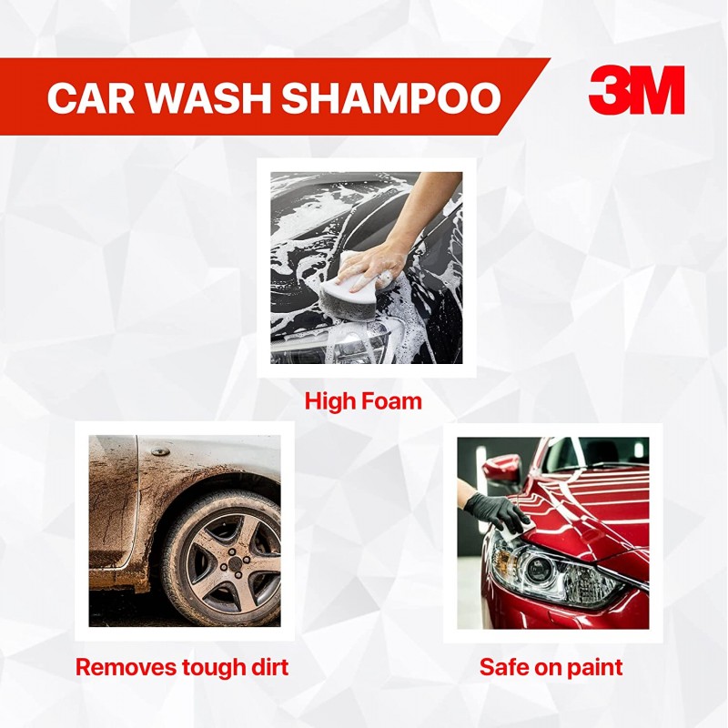 3M Car Wash Shampoo, 250ml | High Foam Car Cleaning | Remove tough dirt | Safe on paint