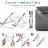Airtree Adjustable Aluminum Portable Tabletop Laptop Rack Stand for Upto 17 laptops, Tablets, Mobiles, Books with Pouch (Silver)