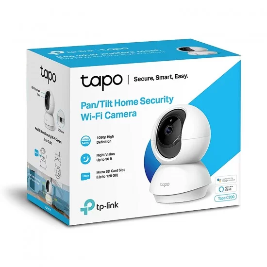 TP-LINK Tapo Wi-Fi Pan/Tilt Smart Security Camera, Indoor CCTV, 360° Rotational Views, Works with Alexa (Tapo C200) 