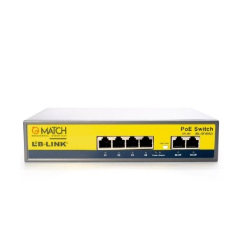 Match LB-Link BL-SF4002, 4 Port PoE Switch 6 Ports 100 Mbps Unmanaged Network Switch  (Grey)