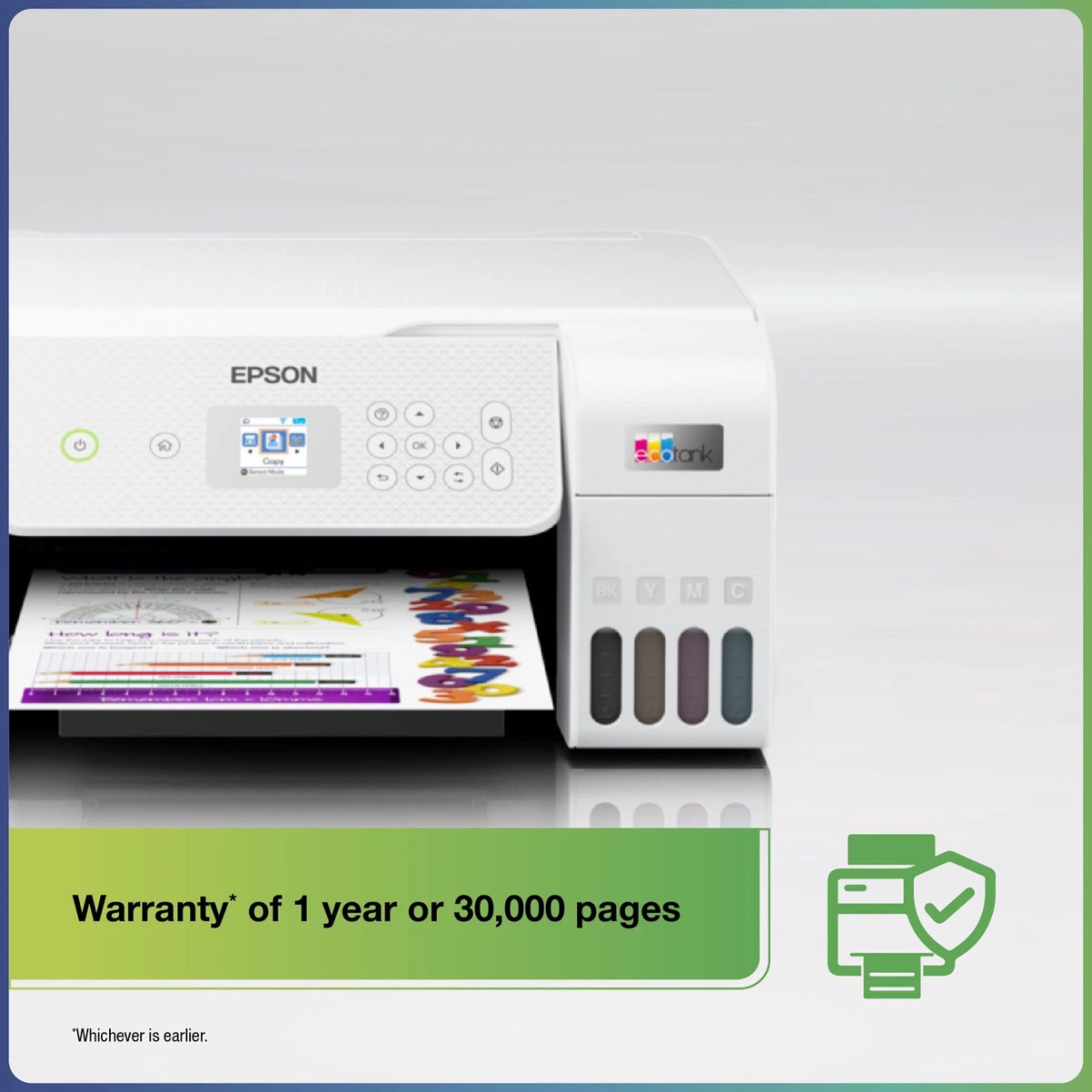 Epson Ecotank L3266 A4 Wi-Fi, Colour All-in-One Ink Tank Printer-C11CJ66512, White