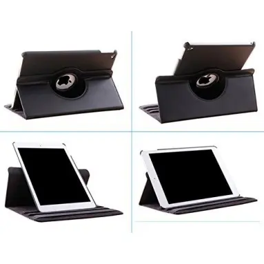 for iPad Air 2 Model. A1566, A1567 Case. MOCA 360°Degree Rotating PU Leather Smart Magnetic Stand Flip Case Cover for Apple iPad Air 2 / iPad 6 Flip Cover case (Black)