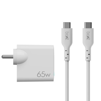 boAt 45W Dual Port QCPD 1.5M Cable Wall Charger, White
