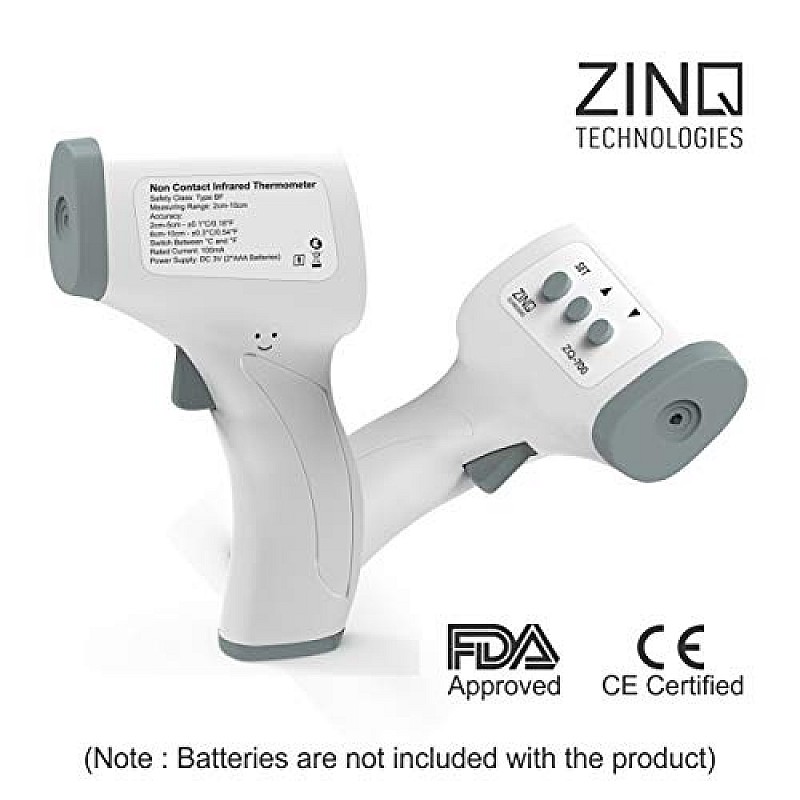 Zinq technologies zq-700 infrared forehead thermometer non-contact digital temperature gun with lcd display