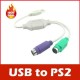 BigPlayer PS2 Active Adapter USB Type A Male to PS 2 Female (White) Multicolor
