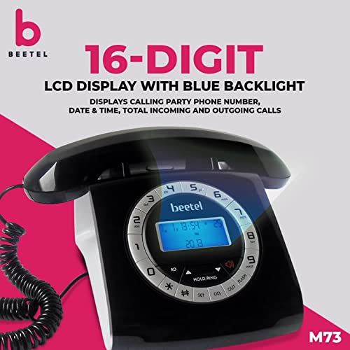 Beetel M73 Corded Landline Phone with Caller ID & 16-Digit LCD Display Beetel M73 Corded Landline Phone with Caller ID & 16-Digit LCD Display