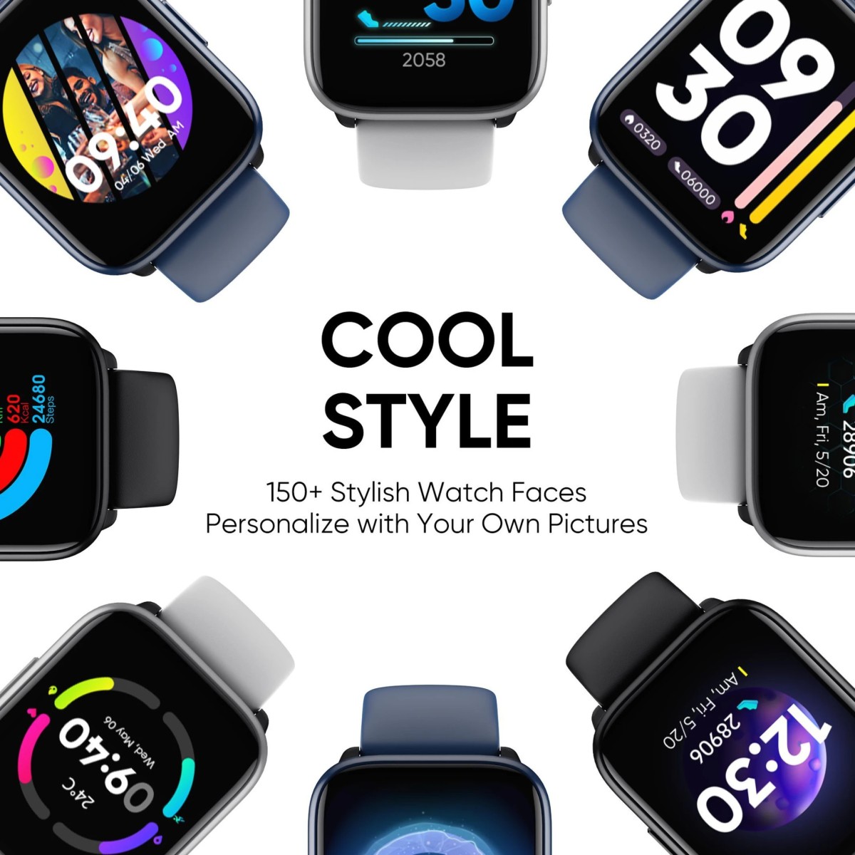 DIZO Watch D Sharp 1.75 with High Res (320*390) Display By realme tech Life Black DW32021