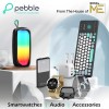Pebble Frost Pro 1.96 Infinite Display, BT Calling, Rotating Crown, AI voice assistant Smartwatch (Jet Black Strap, Free Size)