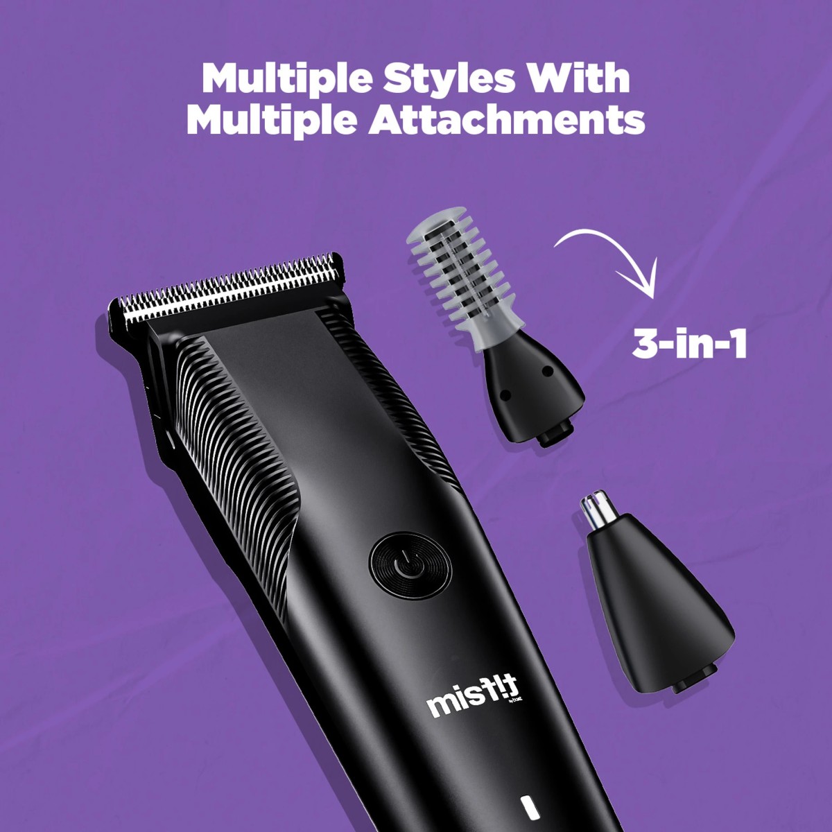 Misfit Groom 100 Trimmer 120 min Runtime 5 Length Settings (Black)