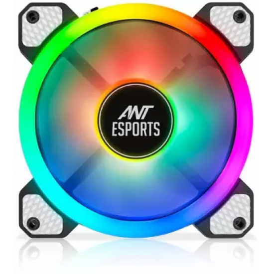 Ant Esports Superflow SF120 KIT 3 IN 1 ARGB Three Dual-Sided ARGB ring light PWM Case Fan Kit - Black