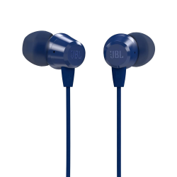JBL C50HI, Wired in Ear Headphones with Mic Lightweight And Comfortable Fit Blue
