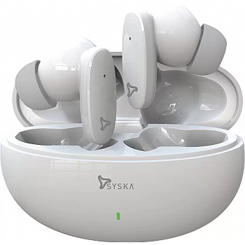 Syska SONIC BUDS IEB800 Bluetooth Headset  (Pristine White, True Wireless)