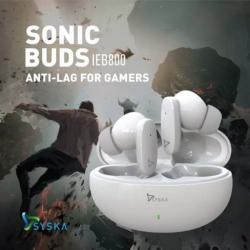 Syska SONIC BUDS IEB800 Bluetooth Headset  (Pristine White, True Wireless)