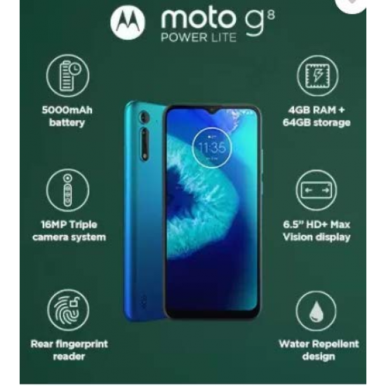 Moto G8 Power Lite (Royal Blue, 64 GB) (4 GB RAM) Refurbished 