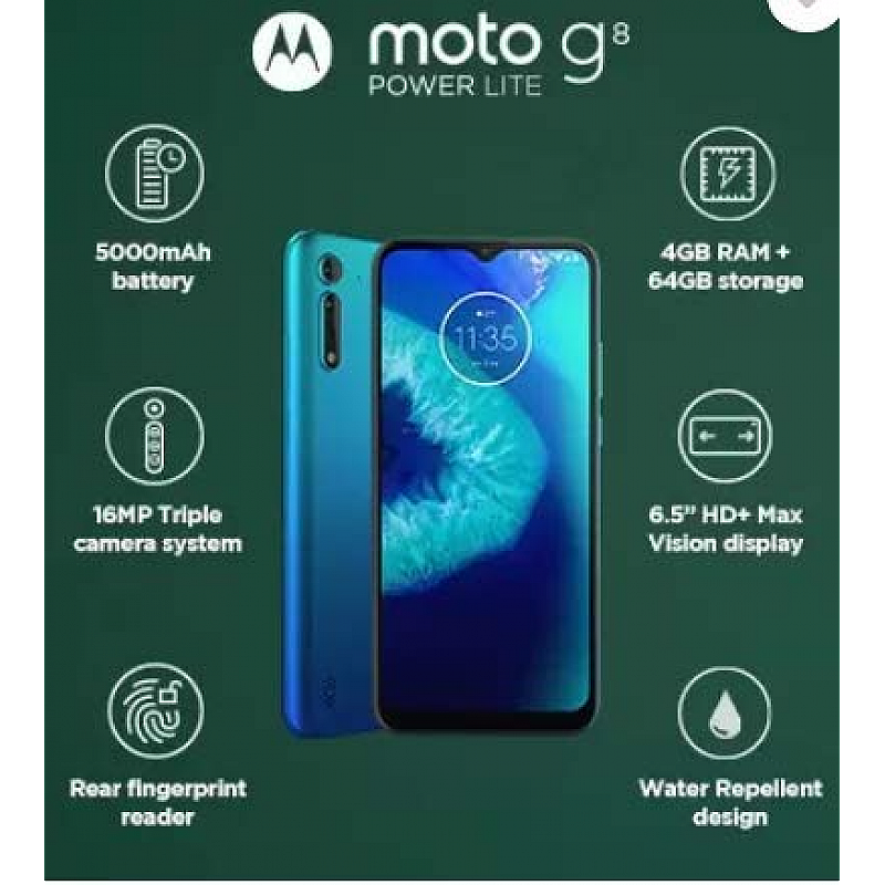 Moto G8 Power Lite (Royal Blue, 64 GB) (4 GB RAM) Refurbished 