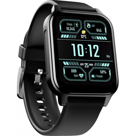 boAt Storm Connect Plus with 1.91" HD Display, Bluetooth Calling, ENx Technology Smartwatch  (Active Black Strap, Free Size)