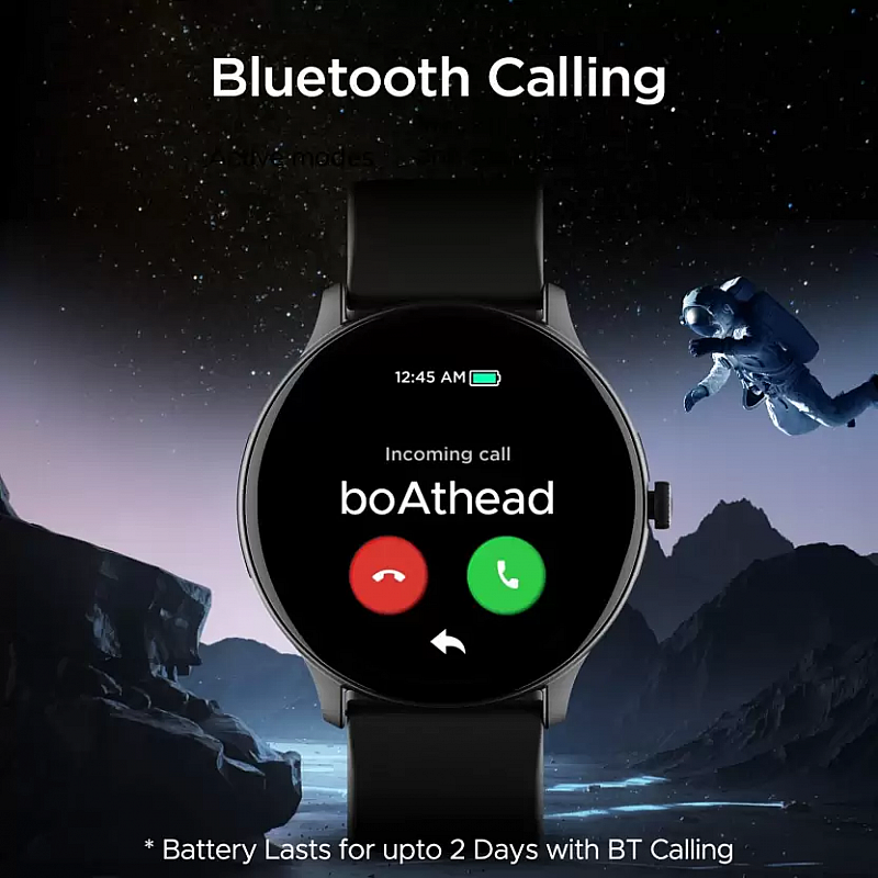 boAt Lunar Connect Pro Bluetooth Calling Smartwatch with 1.39 AMOLED Display Smartwatch  Active Black Strap, Free Size