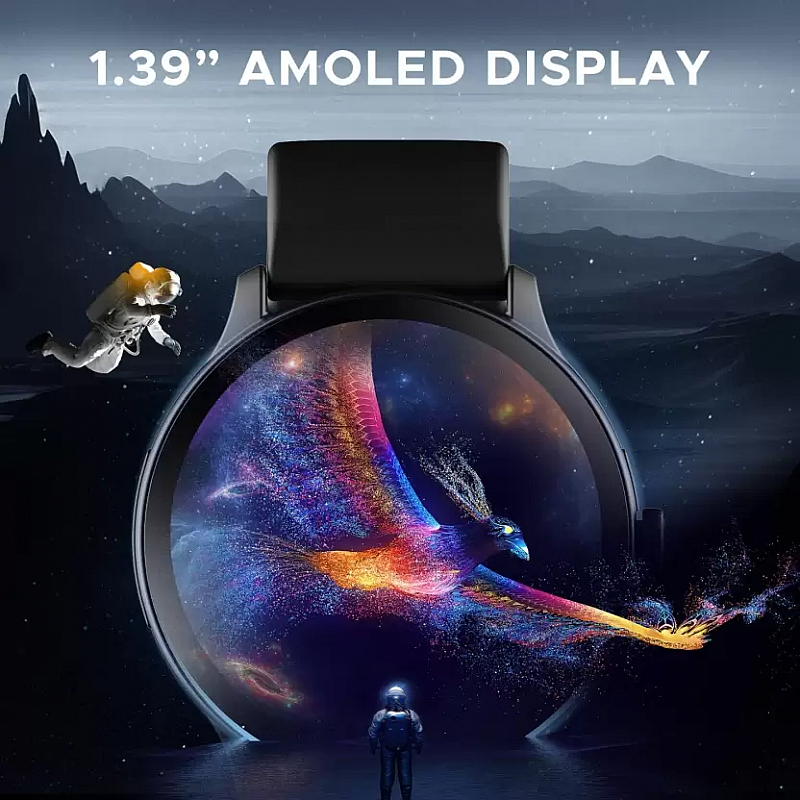 boAt Lunar Connect Pro Bluetooth Calling Smartwatch with 1.39 AMOLED Display Smartwatch  Active Black Strap, Free Size