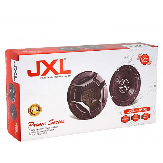 JXL 1690 High Performance 3 Way 6 Inch Coaxial Car Speaker with Inbuilt PEI Car Tweeter and HOP Woofer 600W MAX Pair