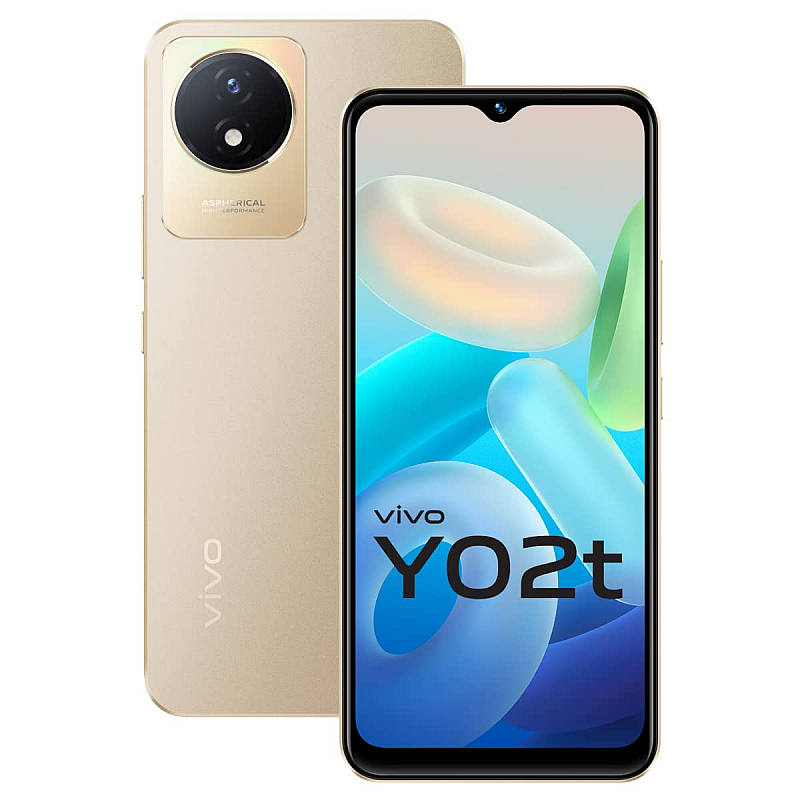 vivo Y02t Sunset Gold, 4GB RAM 64GB Storage Refurbished