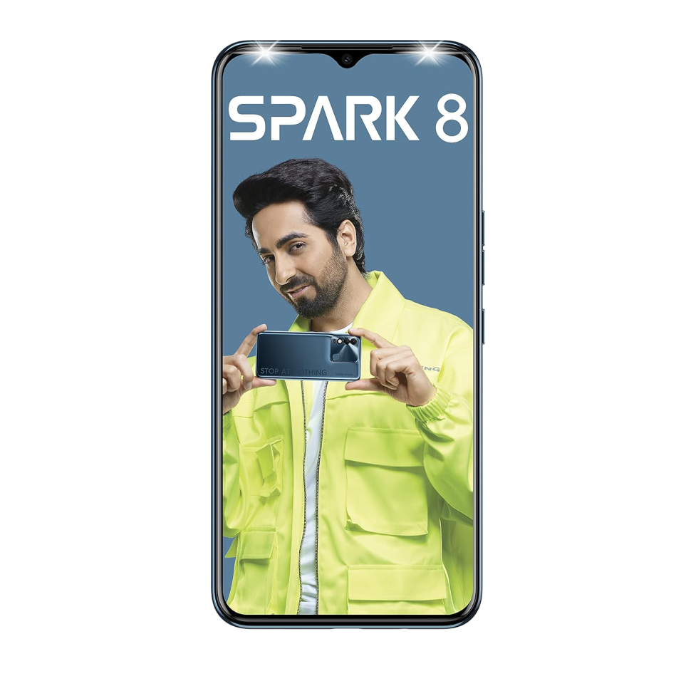 TECNO Spark 8 (Atlantic Blue, 3GB RAM,32GB Storage) refurbished
