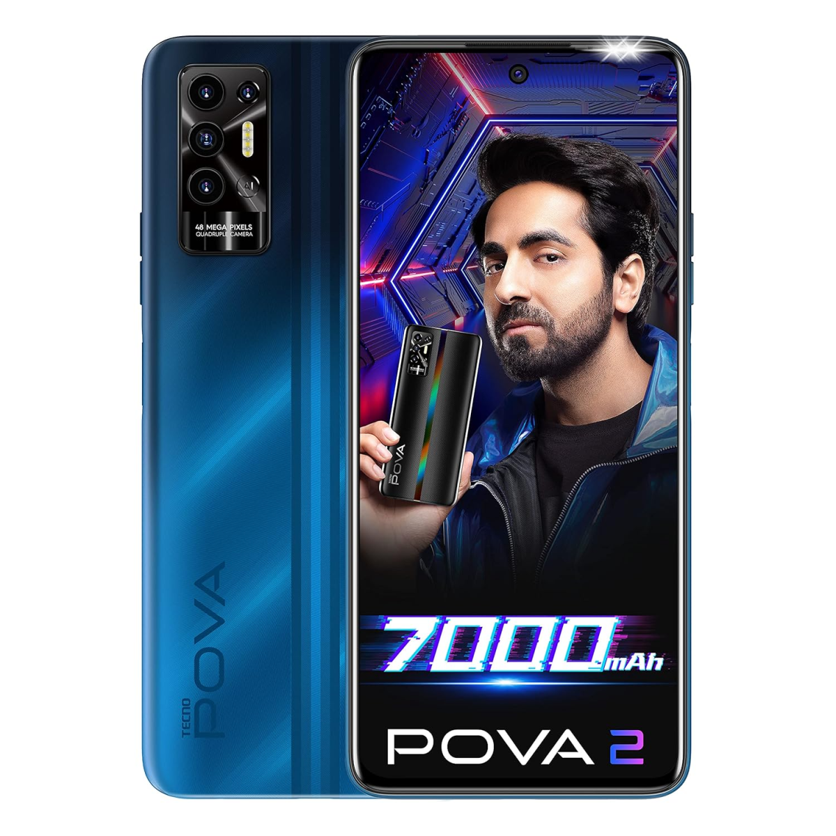 TECNO POVA 2 (Energy Blue, 4GB RAM, 64GB Storage) refurbished