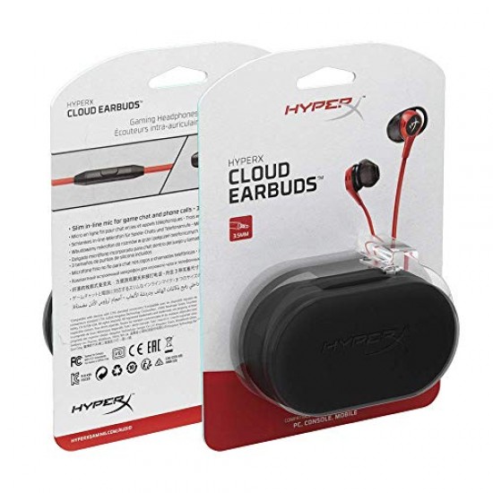 HyperX Cloud HX-HSCEB-RD Earbuds Gaming Headphones with Mic (Red)