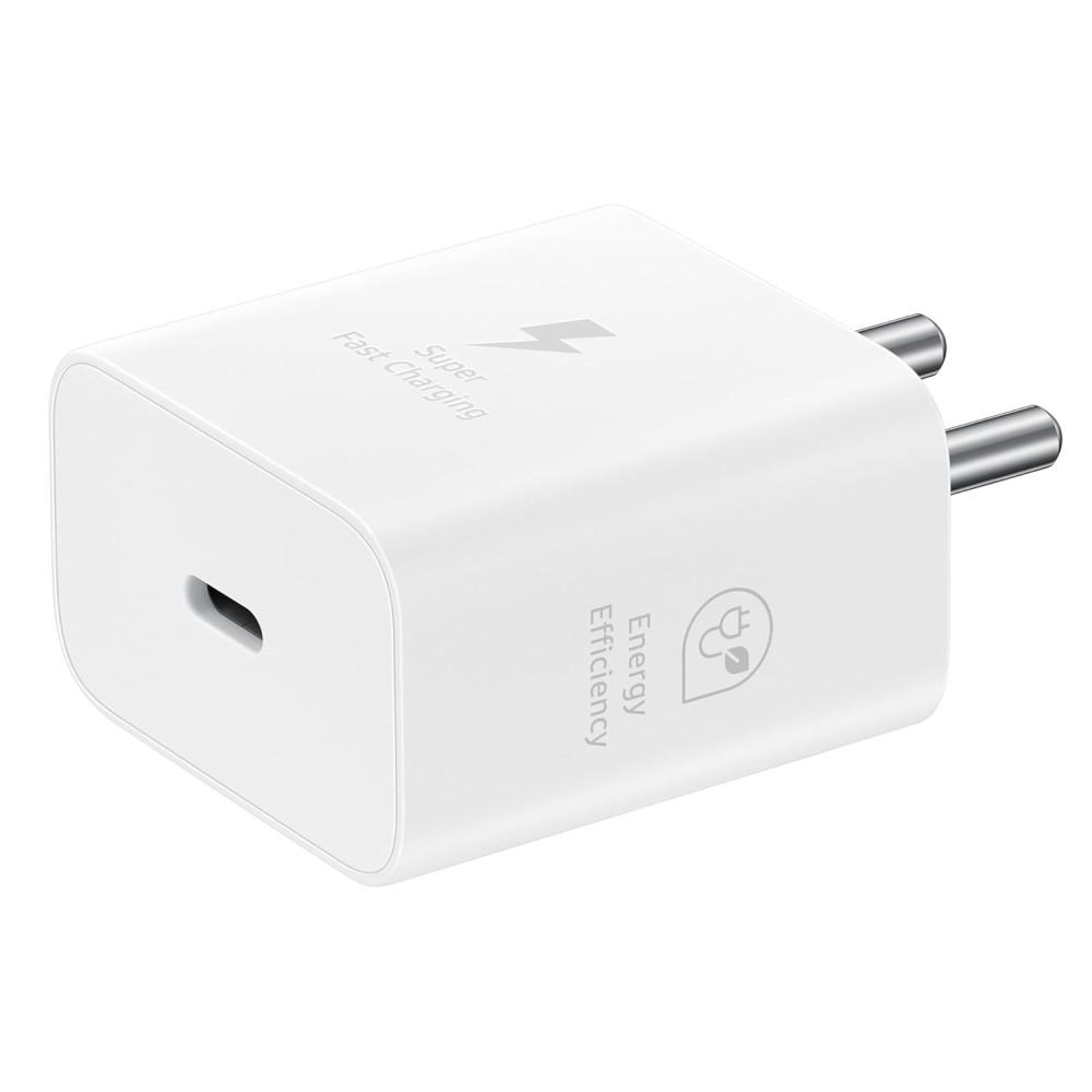 SAMSUNG Original 25W, Type C Power Adaptor compatible for all Samsung Devices (Super Fast Charge 3.0) (White) EP-TA800NWEGIN
