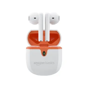 Amazon Basics True Wireless in-Ear Earbuds with Mic, Touch Control (White)-01