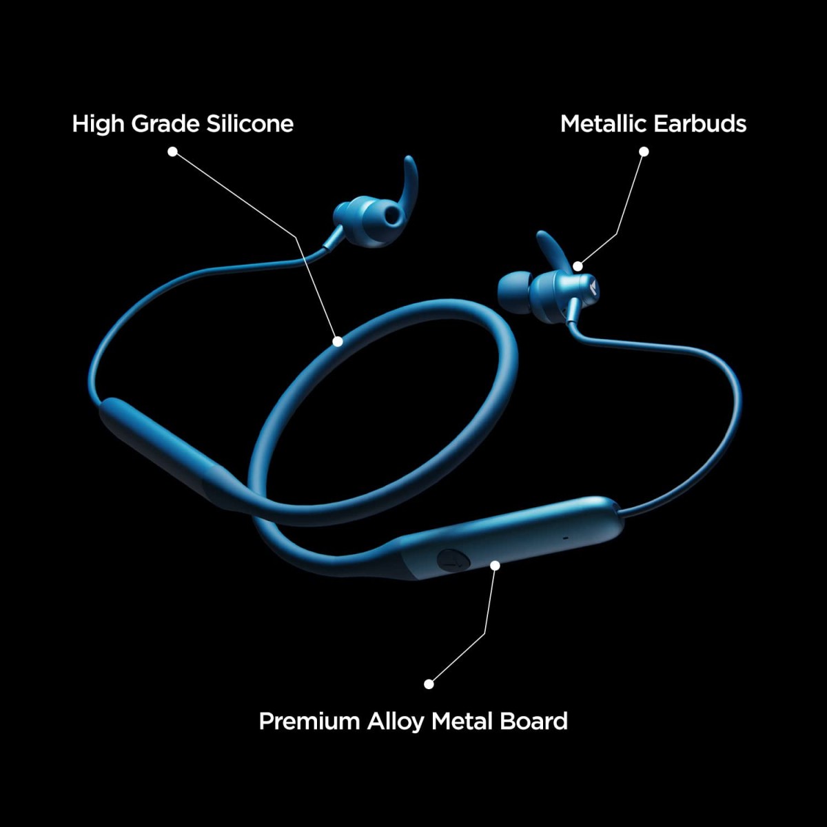 boAt Rockerz 335 Wireless Neckband Up to 30H Playback, Qualcomm aptX & CVC, Enhanced Bass, Metal BLUE