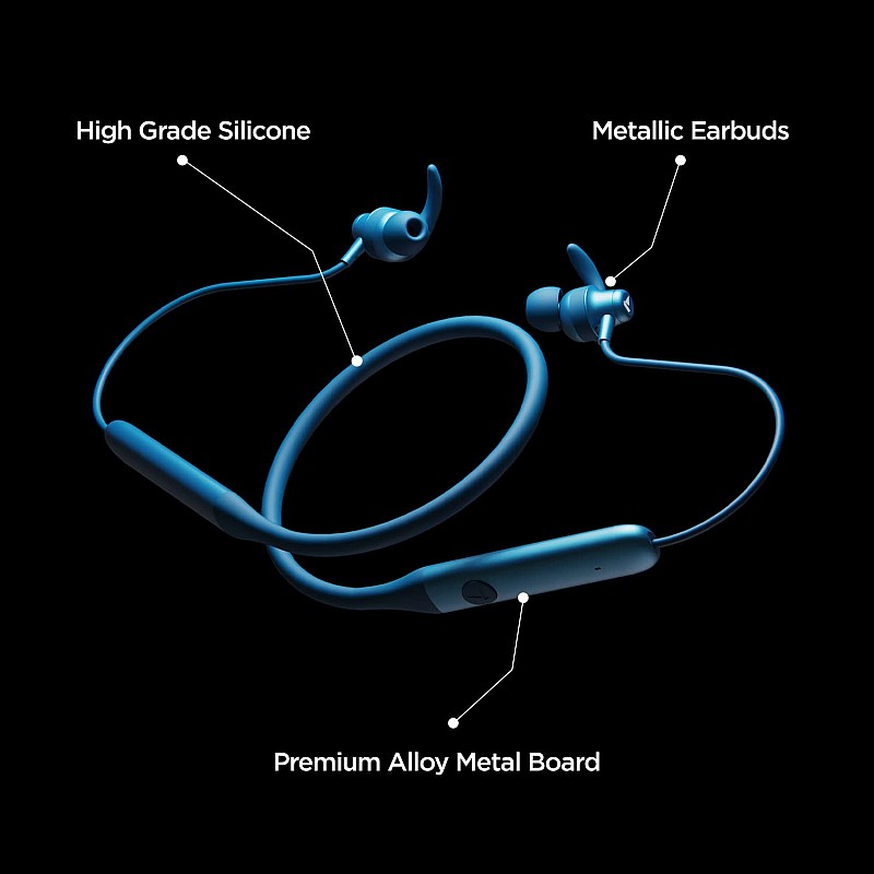 boAt Rockerz 335 Wireless Neckband  Up to 30H Playback, Qualcomm aptX & CVC, Enhanced Bass, Metal BLUE