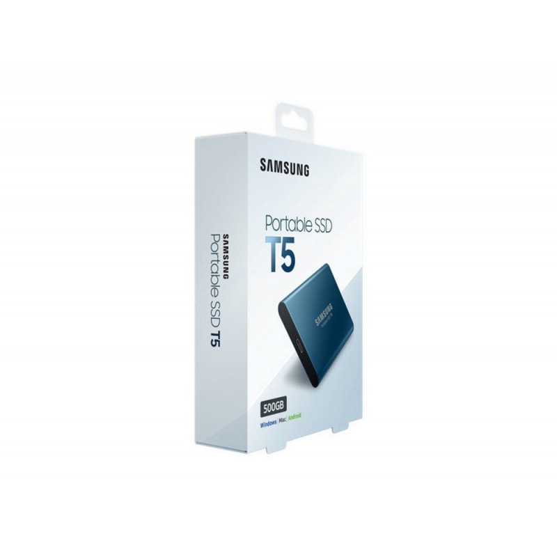 Samsung T5 500GB Up to 540MB/s USB 3.1 Gen 2 10Gbps Type-C External Solid State Drive Portable SSD Alluring Blue MU-PA500B