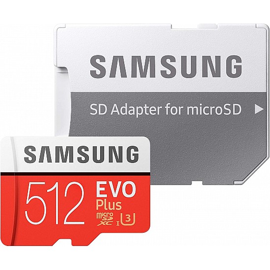 Samsung EVO Plus 512GB microSDXC UHS-I U3 130MB/s Full HD & 4K UHD Memory Card with Adapter