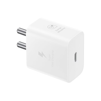 SAMSUNG Original 25W, Type C Power Adaptor compatible for all Samsung Devices (Super Fast Charge 3.0) (White) EP-TA800NWEGIN
