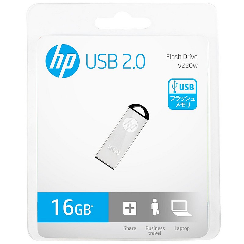 HP V220 USB Pendrive, 16GB, USB 2.0 (Silver)