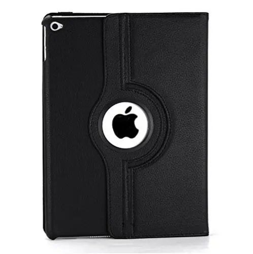 for iPad Air 2 Model. A1566, A1567 Case. MOCA 360°Degree Rotating PU Leather Smart Magnetic Stand Flip Case Cover for Apple iPad Air 2 / iPad 6 Flip Cover case (Black)