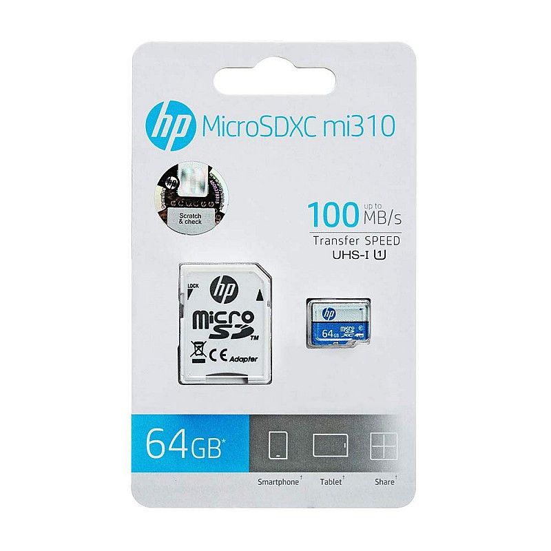 HP 64GB Class 10 MicroSD Memory Card (HP-MSDCWAU1-64GB)